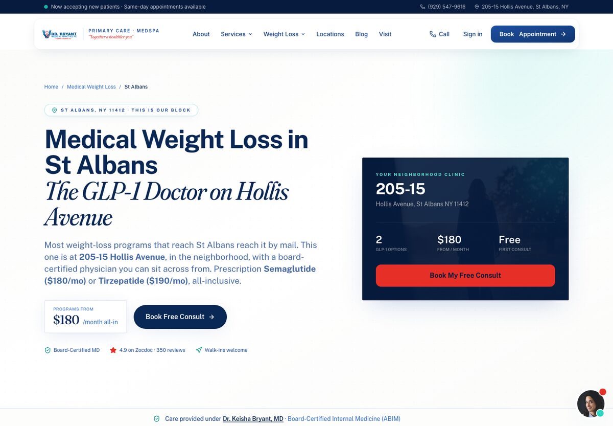 A page per neighborhood — Dr. Bryant Medical Practice