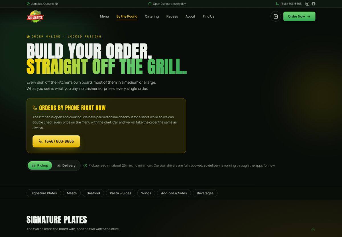 Ordering, on their site — Yah Suh Nyce